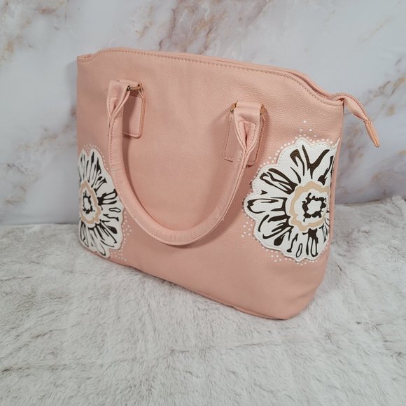 Pink Floral Handbag Tote & Wristlet Wallet Bundle Spring Summer Garden - Picture 12 of 12